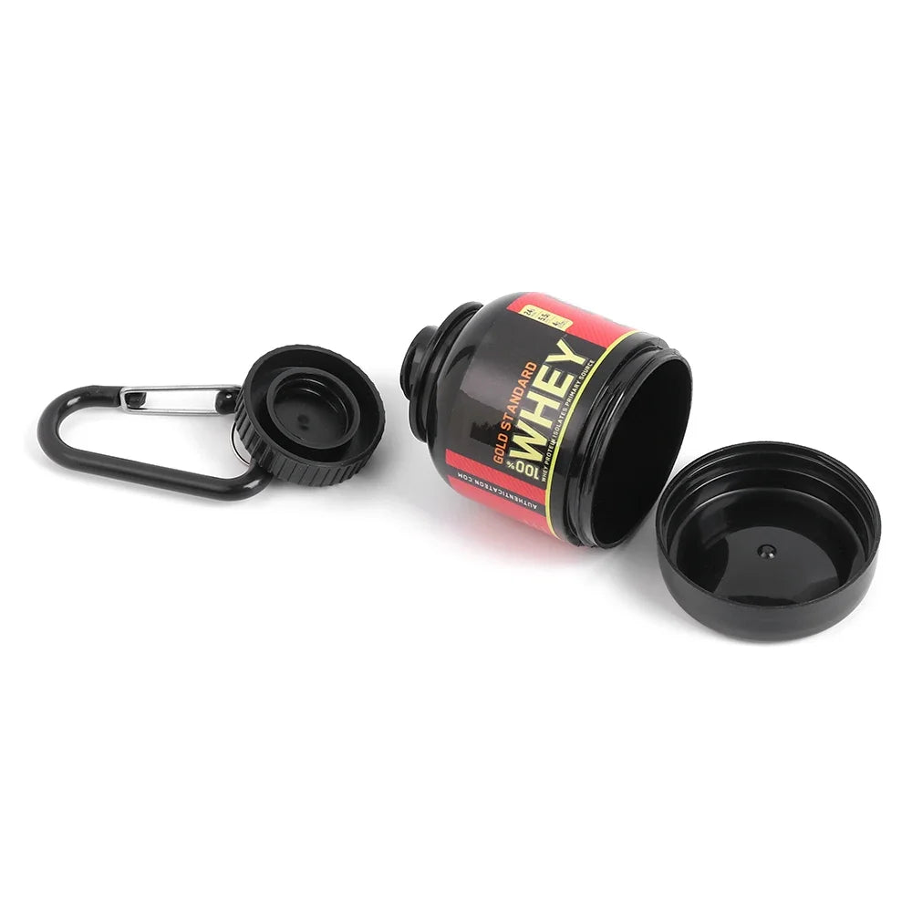 Mini Portable Protein Powder Bottles with Keychain Health Funnel Medicine Bottle Small Water Cup Outdoor Sport Storage Leedoar