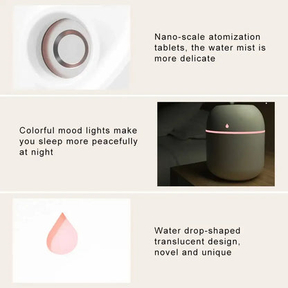 Mini Portable Water Drop Air Humidifier USB Desktop Indoor Household Mute Air Atomization Humidifier Leedoar