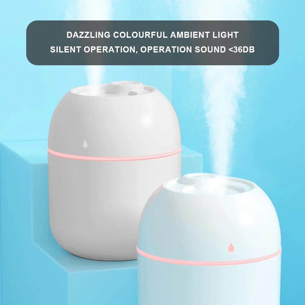 Mini humidificador de aire portátil con forma de gota de agua, USB, para escritorio, para interiores y hogares, silencioso, con atomización de aire 