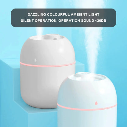 Mini humidificador de aire portátil con forma de gota de agua, USB, para escritorio, para interiores y hogares, silencioso, con atomización de aire 