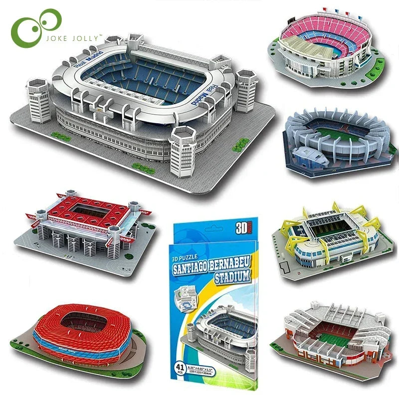 Miniature Football Field 3D DIY Puzzle World Famous Stadiums Models Football Game Peripheral Toys Fans Birthday Toys Gifts DDJ Leedoar