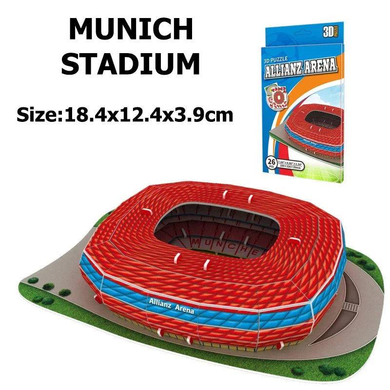 Miniature Football Field 3D DIY Puzzle World Famous Stadiums Models Football Game Peripheral Toys Fans Birthday Toys Gifts DDJ Leedoar