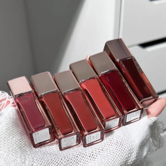 Espelho Gloss Lip Glaze Maquiagem de longa duração Batom hidratante Alto brilho Durável Brilho labial à prova d'água Cosméticos 6 cores 