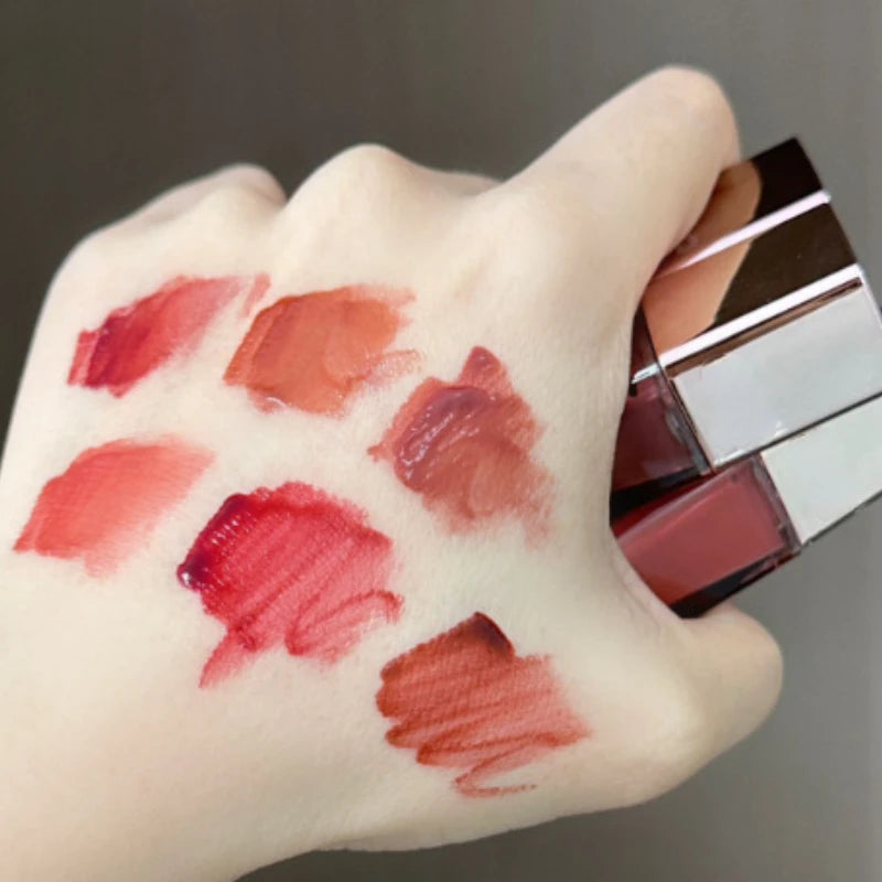 Espelho Gloss Lip Glaze Maquiagem de longa duração Batom hidratante Alto brilho Durável Brilho labial à prova d'água Cosméticos 6 cores 