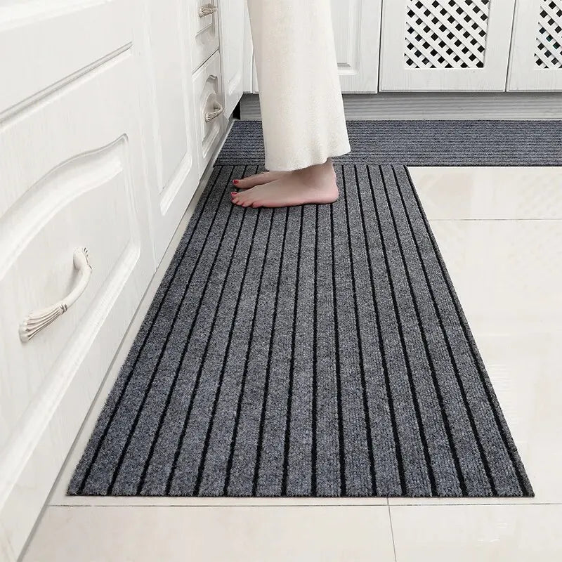 Modern Minimalist Square Floor Mat - Durable, Stain/Fade Resistant, Non-Slip Rubber Backing, Machine Washable for Indoor/Outdoor Leedoar