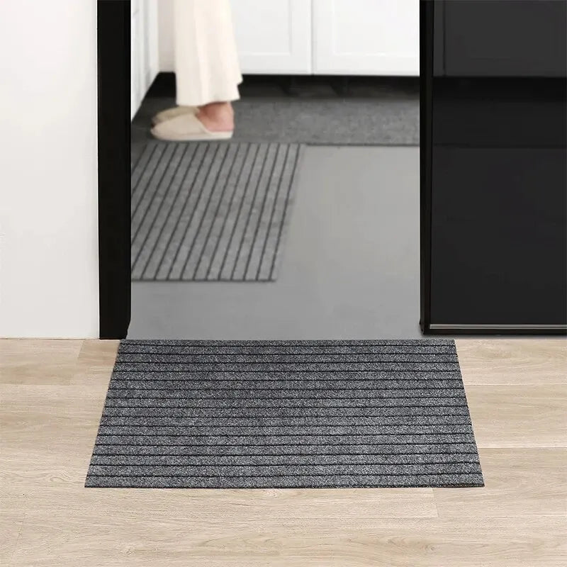 Modern Minimalist Square Floor Mat - Durable, Stain/Fade Resistant, Non-Slip Rubber Backing, Machine Washable for Indoor/Outdoor Leedoar