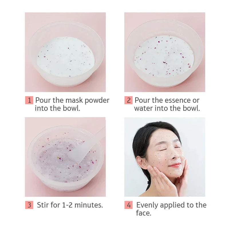 Moisturizing Salon SPA Soft Hydro Jelly Mask Powder Face Skin Care Whitening Rose Collagen Peel Off DIY Rubber Facial Jellymask Leedoar