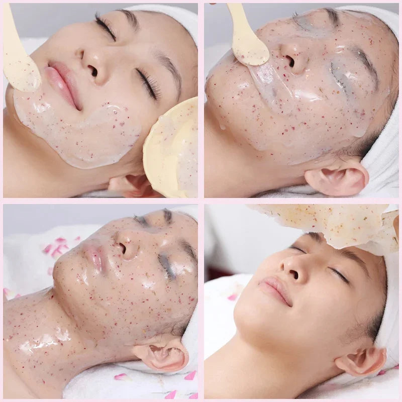 Moisturizing Salon SPA Soft Hydro Jelly Mask Powder Face Skin Care Whitening Rose Collagen Peel Off DIY Rubber Facial Jellymask Leedoar