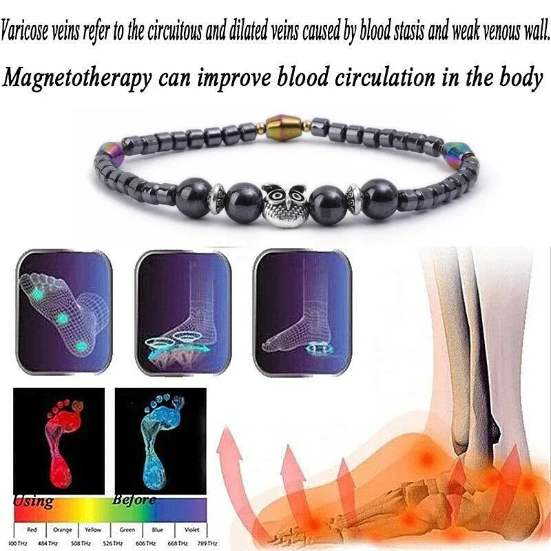 Molded Slimming Magnetic Therapy Health Magnet Ankle Chains Relieve Fatigue Weight Loss Magnet Anklets Natural Stones Bracelets Leedoar