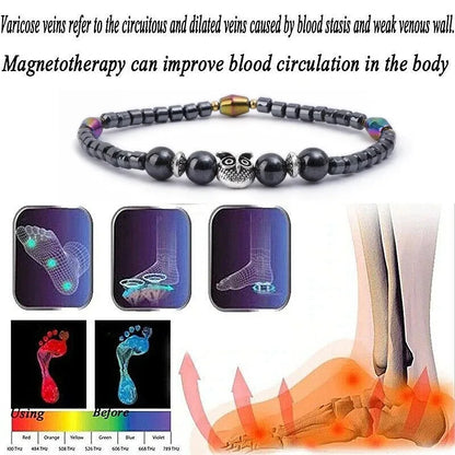 Molded Slimming Magnetic Therapy Health Magnet Ankle Chains Relieve Fatigue Weight Loss Magnet Anklets Natural Stones Bracelets Leedoar