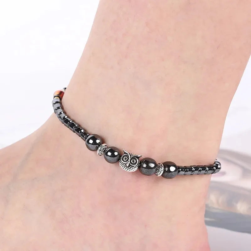 Molded Slimming Magnetic Therapy Health Magnet Ankle Chains Relieve Fatigue Weight Loss Magnet Anklets Natural Stones Bracelets Leedoar