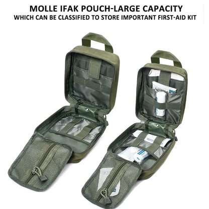 Molle IFAK Bolsa Tática de Primeiros Socorros Bolsa para Exteriores Liberação Rápida para Camping Caminhadas Caça Emergência 