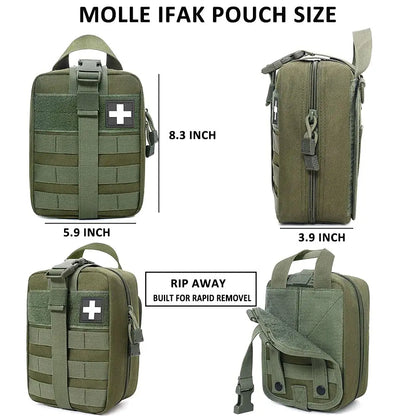 Bolsa táctica de primeros auxilios Molle IFAK, bolsa para exteriores de liberación rápida para acampar, senderismo, caza y emergencias 