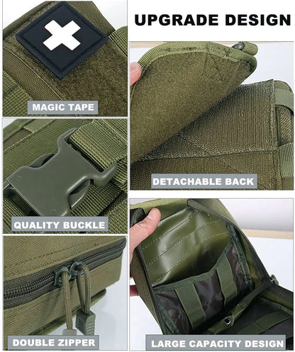 Molle IFAK Bolsa Tática de Primeiros Socorros Bolsa para Exteriores Liberação Rápida para Camping Caminhadas Caça Emergência 