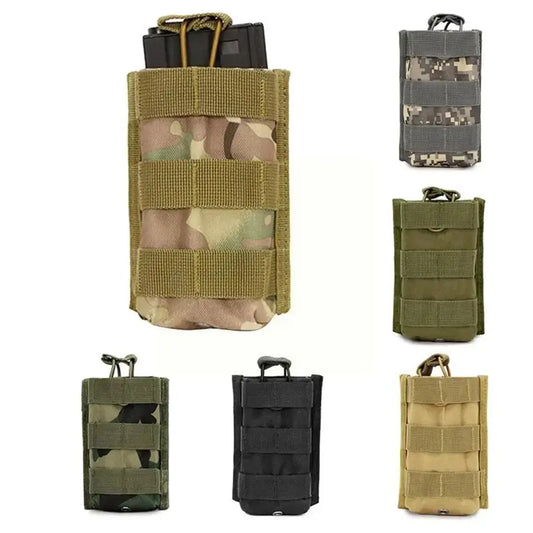 Bolsa para cargador Molle, bolsa táctica para caza, bolsa para cargador de un solo rifle, bolsa abierta en la parte superior, bolsa para cargador de cartucho M4, M16 5.56 .223, fundas para pistola 