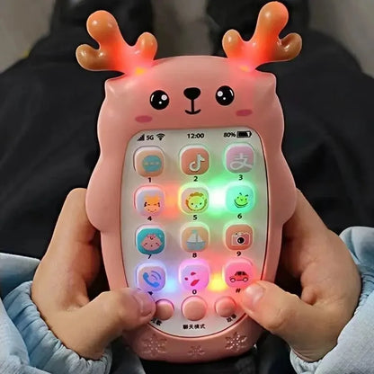 Montessori Educationtoys Baby Can Chew on Light Music Mobile Phone Toys Baby Early Education Puzzle Phone Toys for Kids Gift Leedoar