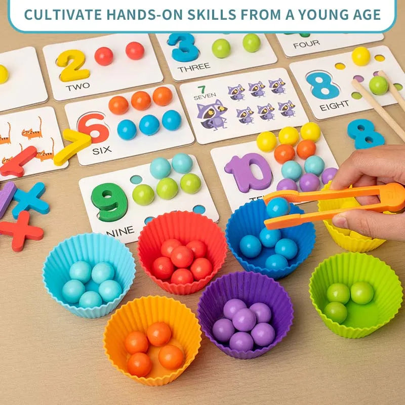 Montessori Mathematics Props Baby Digital Cognitive Pairing Puzzle Puzzle Igenious Ingenious Pearl Children's Fine Action Toys Leedoar