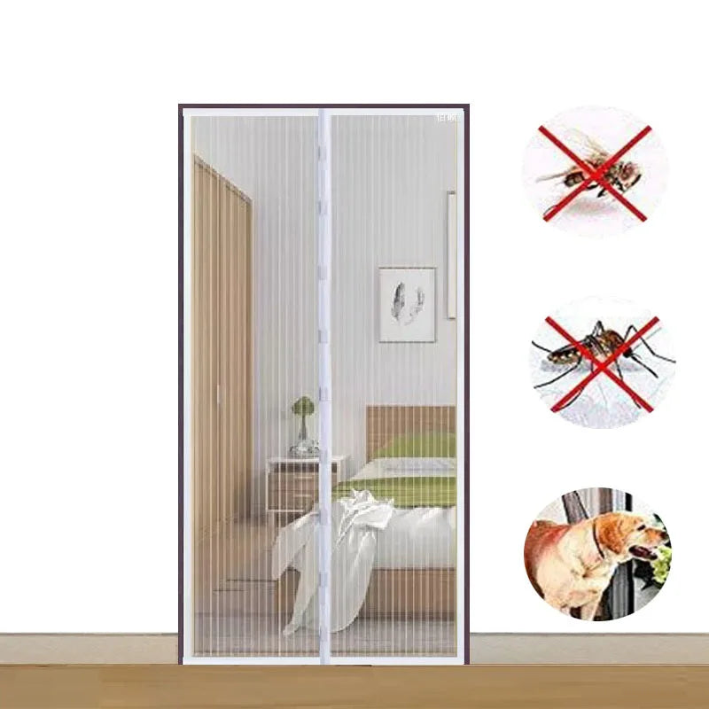 Mosquito Magnetic Screen Door Curtain Net Anti Bug Fly Insect Partition Curtain Mesh Summer Indoor Automatic Closing Door Screen Leedoar