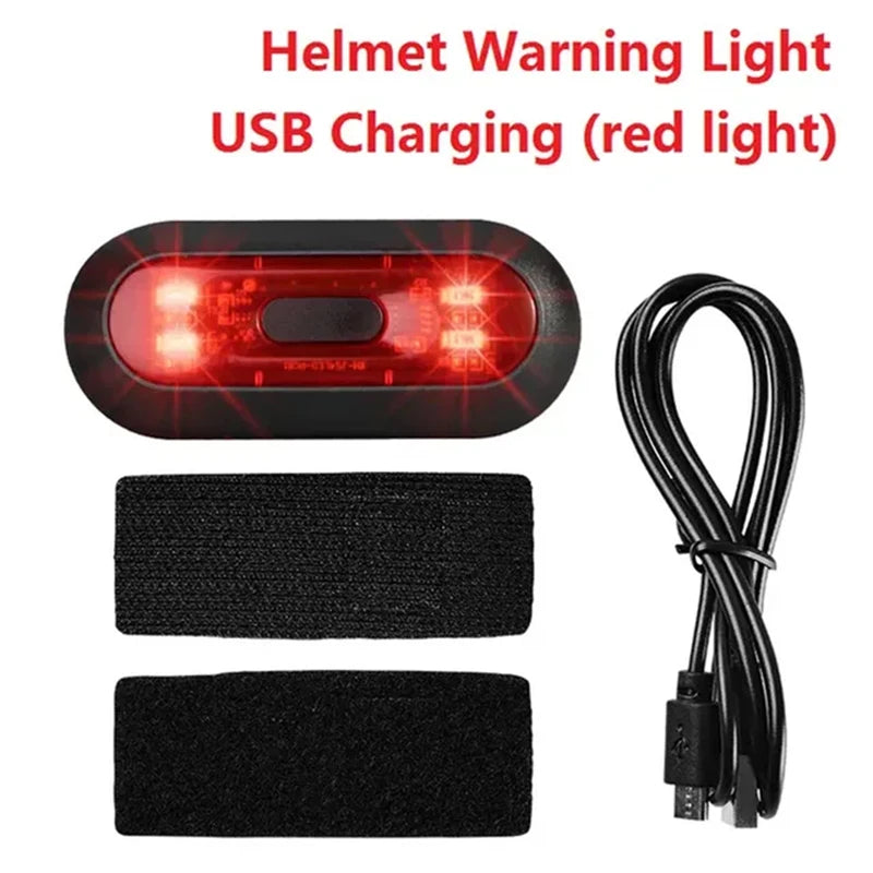 Moto Helmet Light Luces Para Casco Bike Taillight Motorcycle Bicycle Helmet Safety Signal Warning Rear Lamp Waterproof LED Light Leedoar