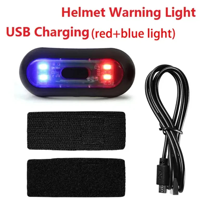 Moto Helmet Light Luces Para Casco Bike Taillight Motorcycle Bicycle Helmet Safety Signal Warning Rear Lamp Waterproof LED Light Leedoar