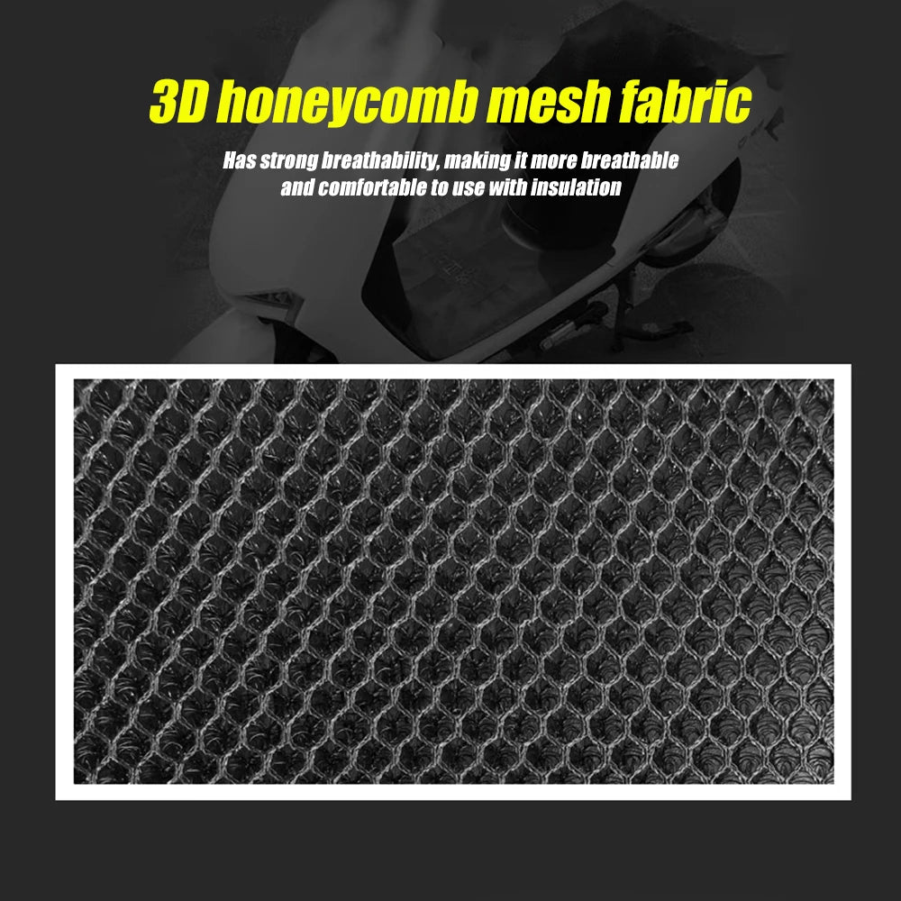 Motorcycle 3D Mesh Fabric Anti-skid Pad Scooter Seat Electric Bike Seat Cover Summer Breathable Covers Cushion Net Cover New Leedoar