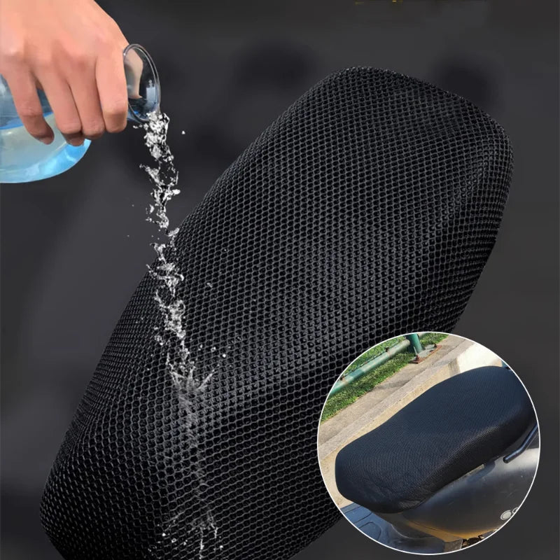 Motorcycle 3D Mesh Fabric Anti-skid Pad Scooter Seat Electric Bike Seat Cover Summer Breathable Covers Cushion Net Cover New Leedoar