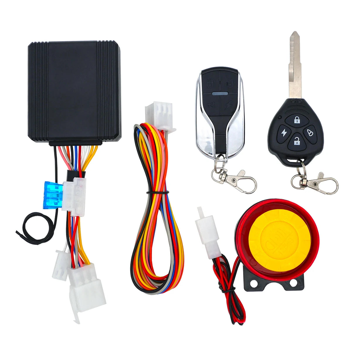 Motorcycle Anti-Theft Alarm System Wireless Remote Engine Starter Stop with Remote Controller Key Module Horn for 12V Motorcycle Leedoar