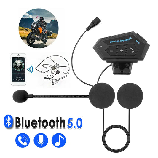 Motorcycle BT Helmet Headset Wireless Hands-free call Kit Stereo Anti-interference Waterproof Music Player Speaker Leedoar