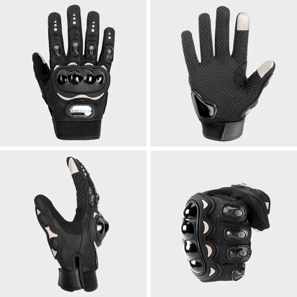 Motorcycle Gloves Men Breathable Motorcycle Full Finger Guantes Motocross Motorbike Breath Mesh Touch Screen Racing Glove Leedoar