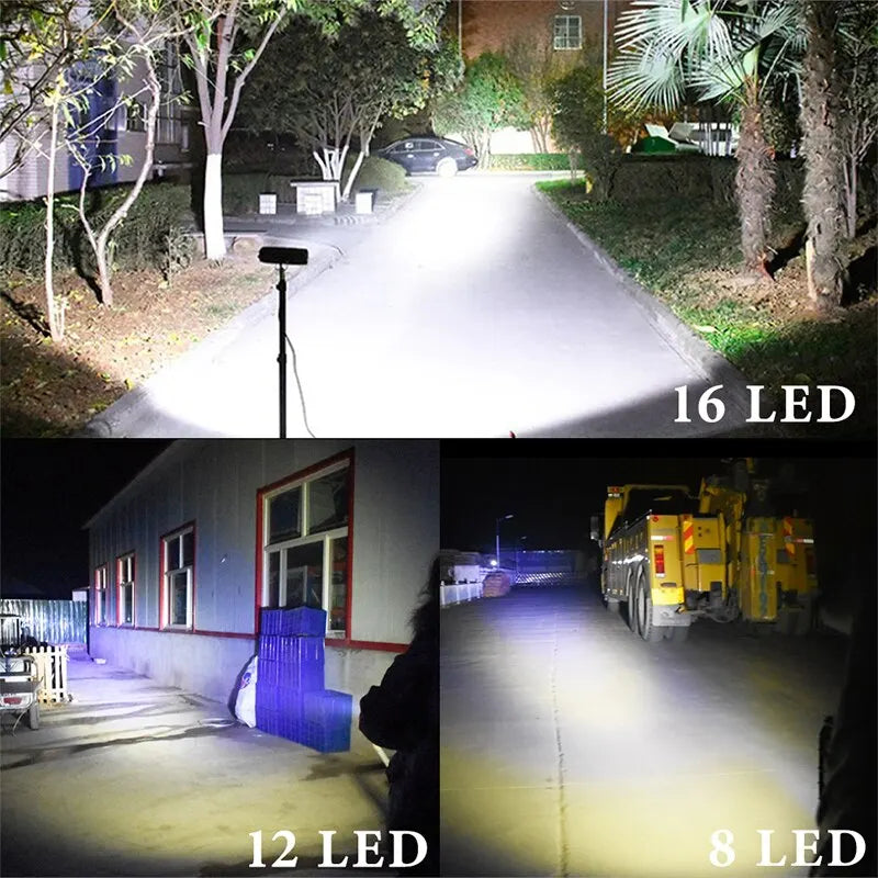 Motorcycle Headlight 8/12/16 LED Driving Lights Waterproof Auxiliary Headlight Scooter External Spotlight Fog Light Accessories Leedoar