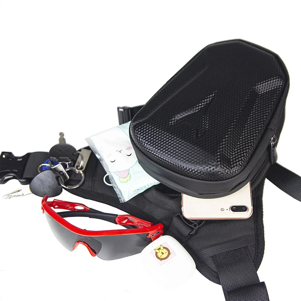 Motorcycle Leg Side Bag EVA Hard Shell Outdoor Casual Waist Bags Motorbike Mobile Phone Purse Hip Bum Pack Leedoar