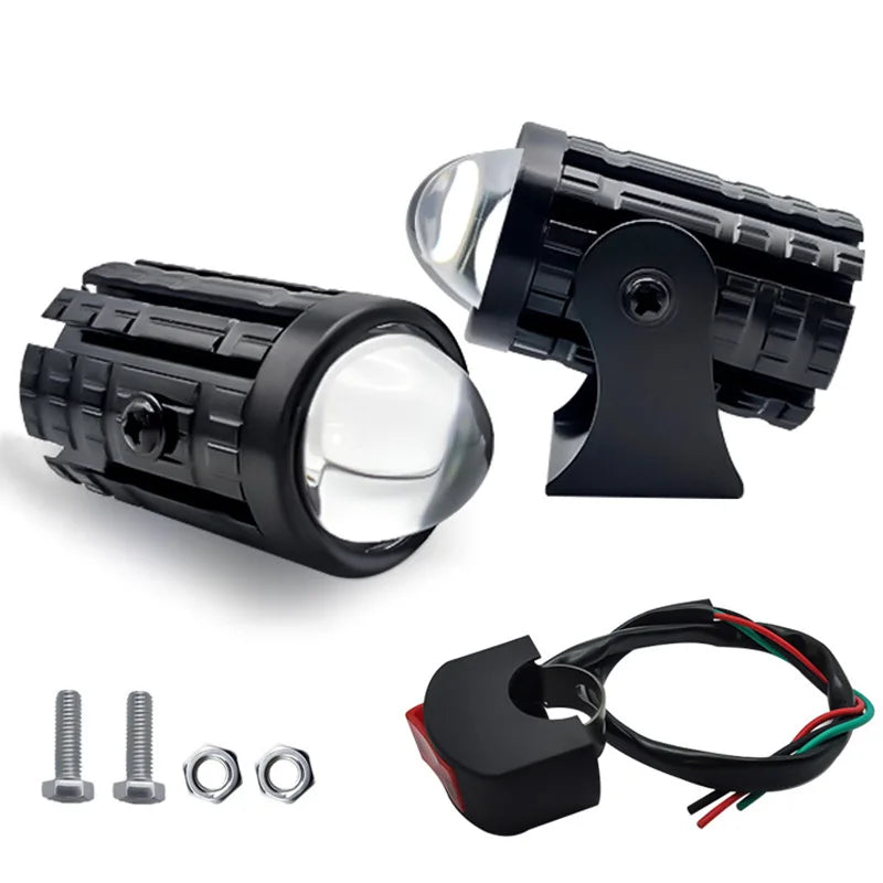 Motorcycle Mini Driving Light Dual Colo for Headlight Auxiliary Spotlight Lamp R ATV Scooter Moto Fog Light Accessories 12V-80V Leedoar