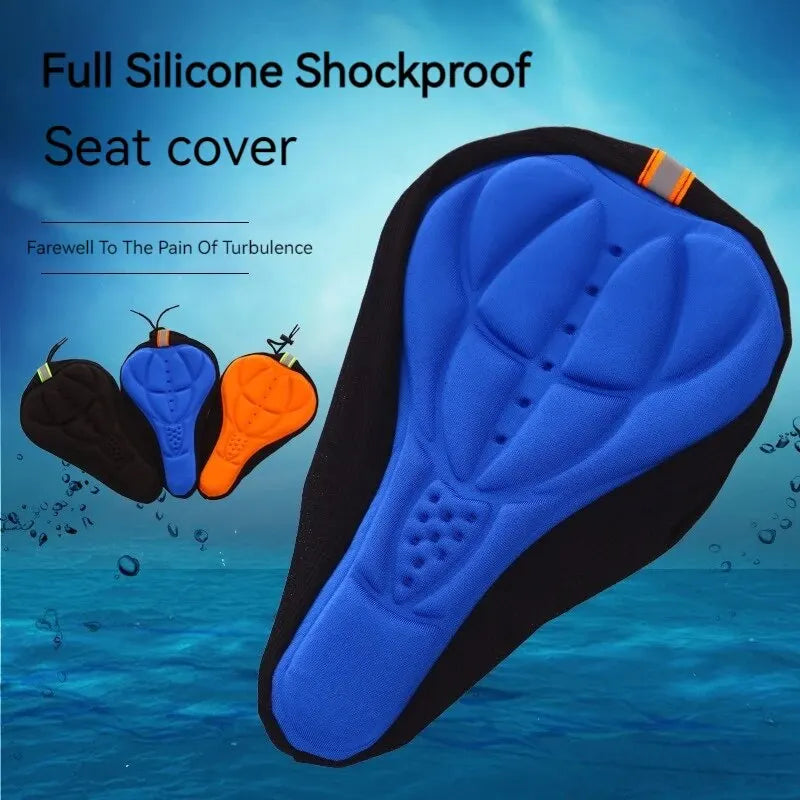 Mountain Bike Riding Thickened Silicone Seat Cover Bicycle Cushion Cover Silicone Seat Cover Soft Outdoor Accessories Saddles Leedoar