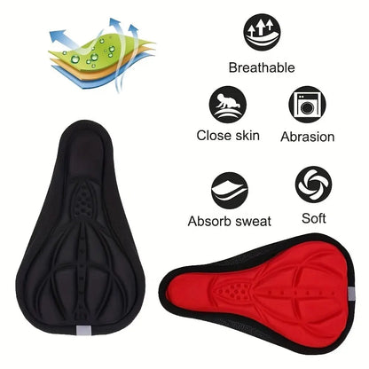 Mountain Bike Riding Thickened Silicone Seat Cover Bicycle Cushion Cover Silicone Seat Cover Soft Outdoor Accessories Saddles Leedoar