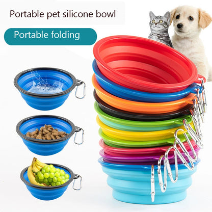 Fivela de montanhismo Tigela de silicone para animais de estimação Tigela dobrável para uso externo Tigela de silicone especial para cães portátil para uso externo 