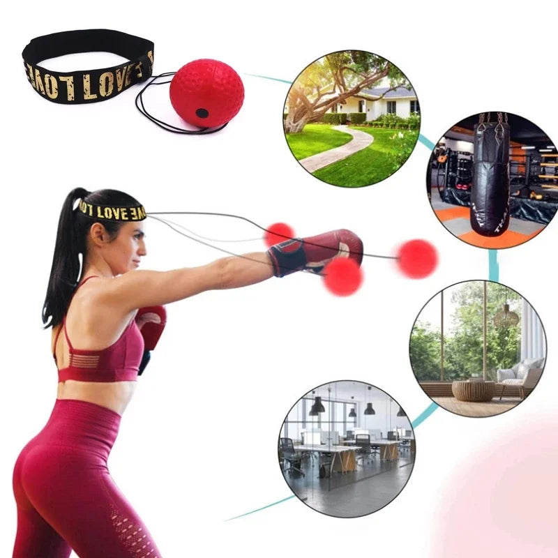 Muay Thai Boxing Speed Ball With Head Band For Sanda Boxing Fighting Fast Speed Reaction Time Training Boxing Reflex Trainer Leedoar