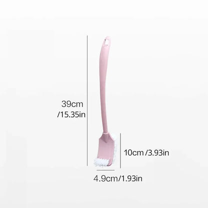 Multi-function Double Head Clean Toilet Brush Soft Hair Plastic Curved Brush Bathroom Cleaning Long Handle Corner Brush Leedoar