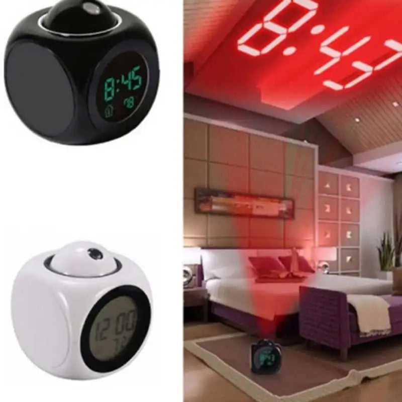 Multi-function Projection Chime Clock LED Light Projection Alarm Clock Voice Chime Clock Digital Projection Clock Leedoar