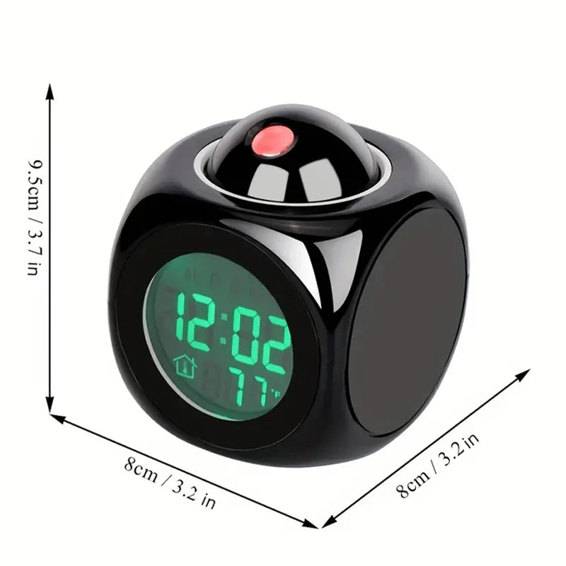 Multi-function Projection Chime Clock LED Light Projection Alarm Clock Voice Chime Clock Digital Projection Clock Leedoar