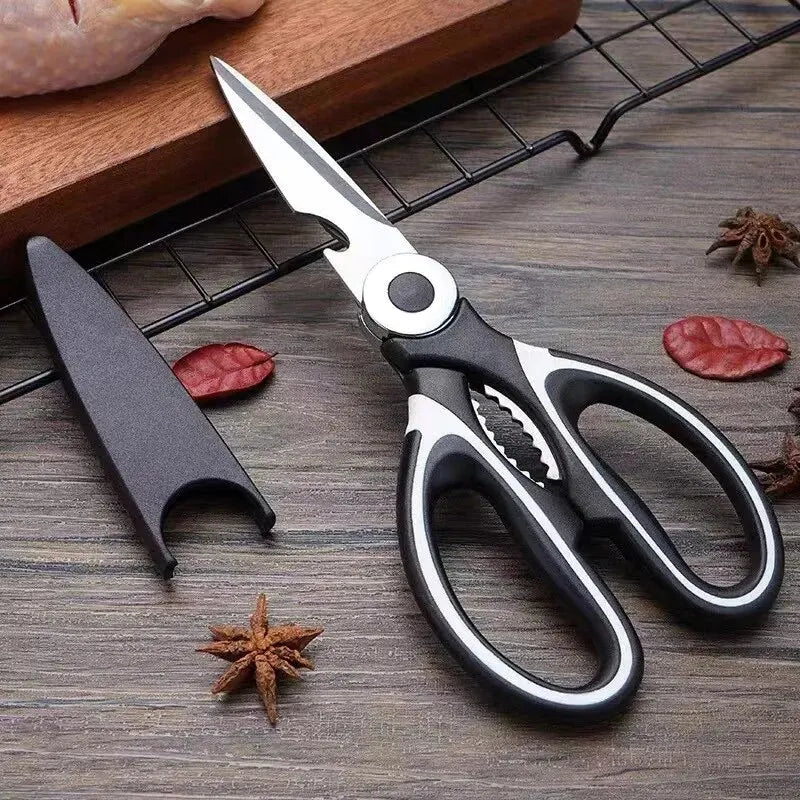 Multi-function Scissors Household Fish-killing Special Shears Roast Chicken and Duck Bones Large Stainless Steel Strong Scisso Leedoar