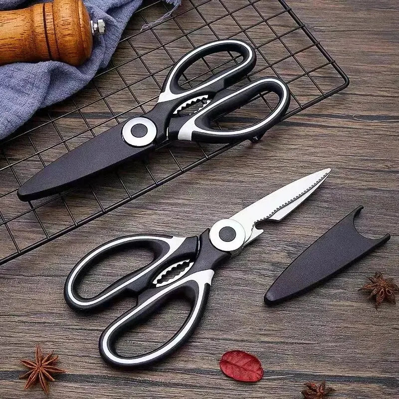 Multi-function Scissors Household Fish-killing Special Shears Roast Chicken and Duck Bones Large Stainless Steel Strong Scisso Leedoar