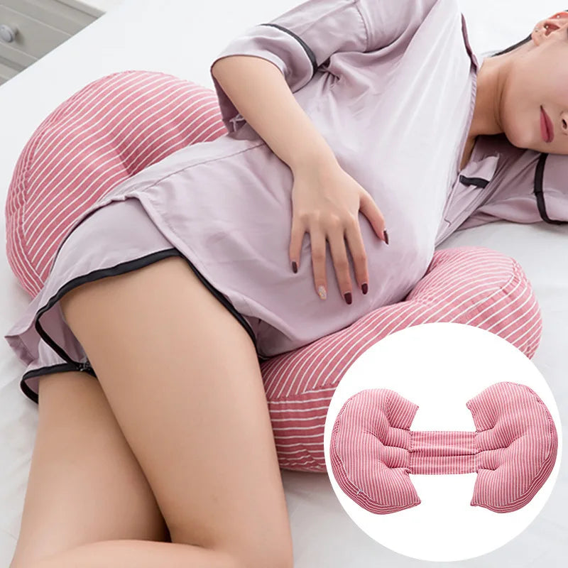 Multi-function U Shape Pregnant Women Sleeping Support Pillow Bamboo Fiber Cotton Side Sleepers Pregnancy Body Pillows For Mater Leedoar