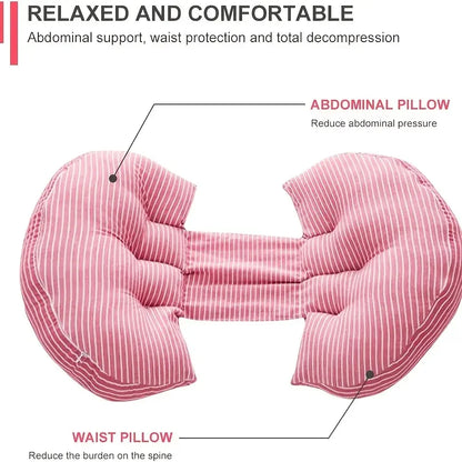 Multi-function U Shape Pregnant Women Sleeping Support Pillow Bamboo Fiber Cotton Side Sleepers Pregnancy Body Pillows For Mater Leedoar