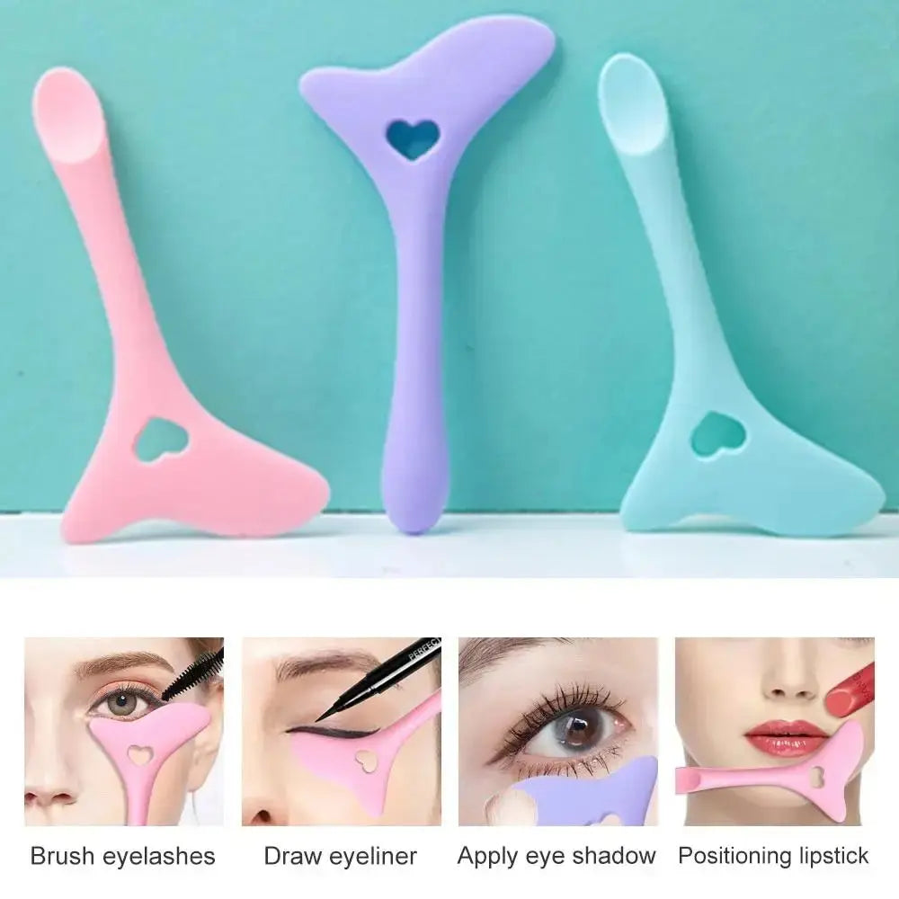 Multi-functional Eyeliner Stencil Wing Tips Silicone Eyeliner Aid Marscara Drawing Lipstick Wearing Aid Reusable Makeup Tools Leedoar