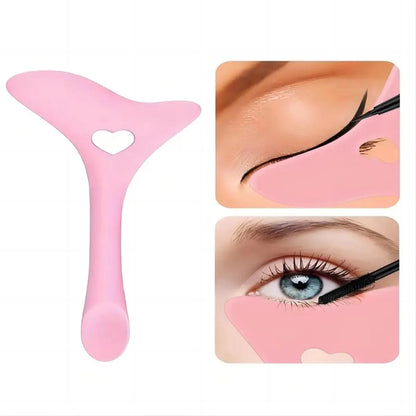 Multi-functional Eyeliner Stencil Wing Tips Silicone Eyeliner Aid Marscara Drawing Lipstick Wearing Aid Reusable Makeup Tools Leedoar