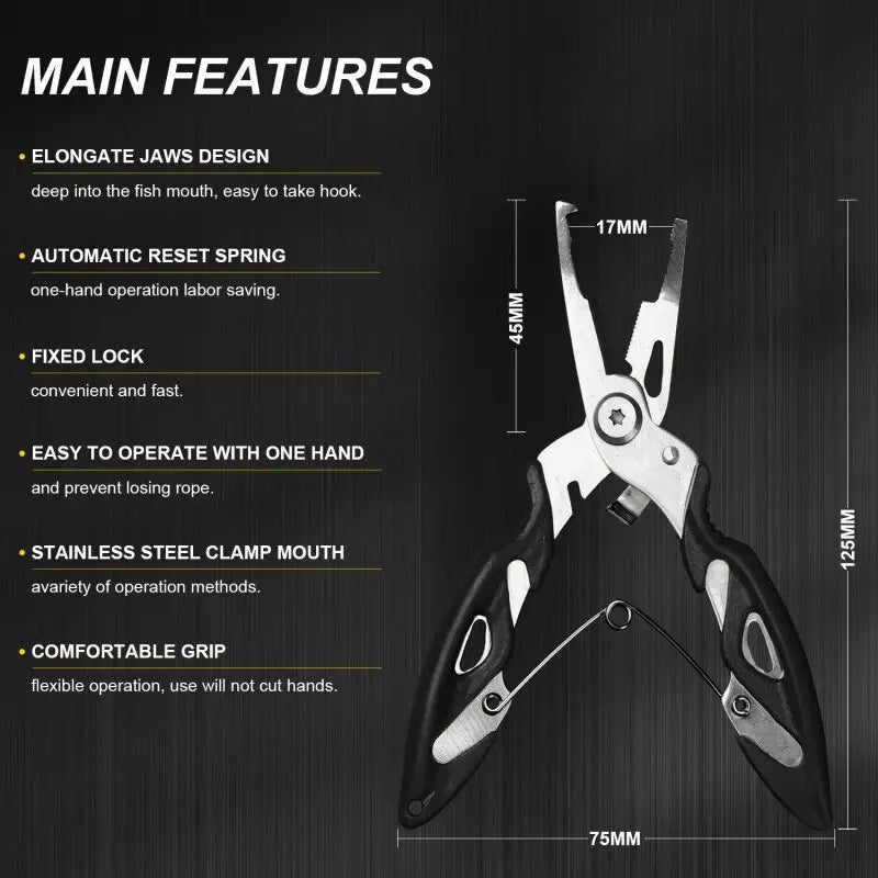 Alicate de pesca multifuncional Ferramentas Acessórios para produtos Alicate de inverno Alicates Torno Tricô Moscas Tesoura Conjunto de tranças Pinças de peixe 