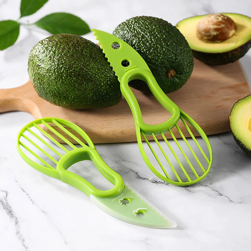 Multifunctional Avocado Cutter Corer Butter Fruit Slicer Peeler Pulp Separator Plastic Knife Kitchen Tools Gadgets Accessories Leedoar