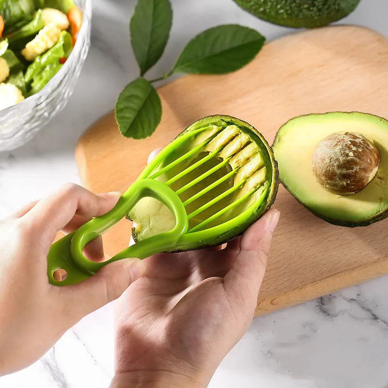 Multifunctional Avocado Cutter Corer Butter Fruit Slicer Peeler Pulp Separator Plastic Knife Kitchen Tools Gadgets Accessories Leedoar