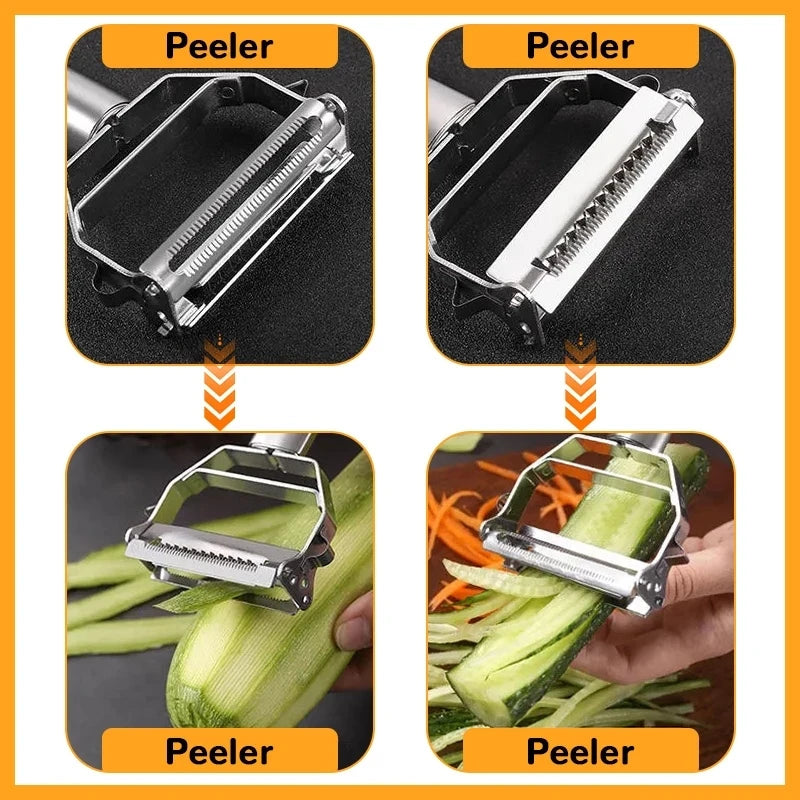 Multifunctional Kitchen Peeler Vegetable Fruit Peeler Stainless Steel Durable Potato Slicer Household Shredder Carrot Peeler Leedoar