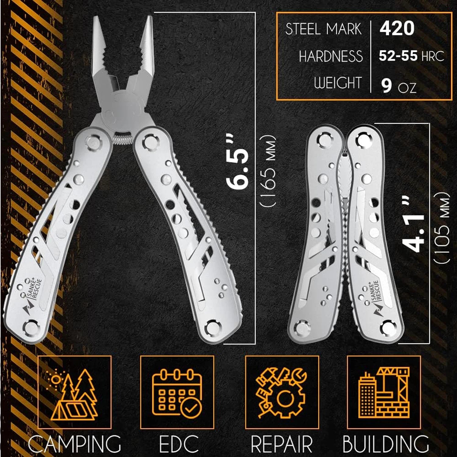 Multitool 24 in 1 Pocket Outdoor Plier Army Knife Heavy Duty Stainless Steel Multi-purpose Tool for Hunting Hiking Camping Leedoar